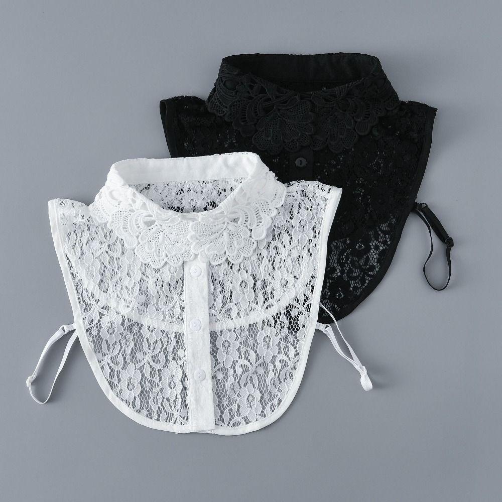 Clothes Accessory Detachable Fake Collar Lace White Black False Collar Neckline Women Girls