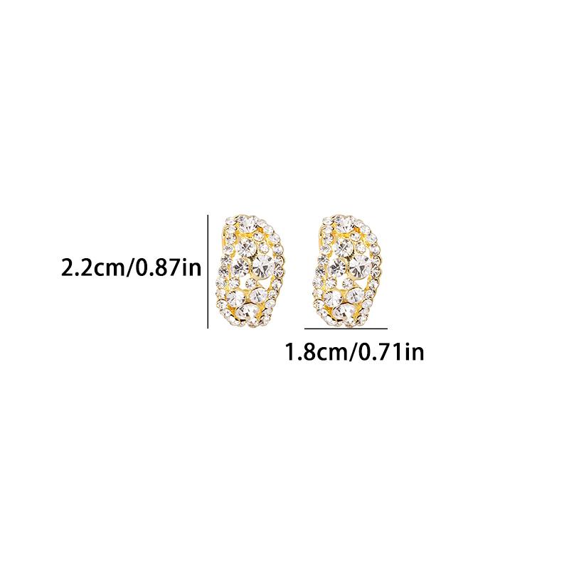 Elegant Zirconia Hollow Earrings High-End Feel Sensible Niche Design Full Diamond Ear Decorations For Girls Women