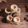 3Pcs Wooden Stump Candle Holder Votive Tealight Candle Stand Rustic Farmhouse Living Room Bathroom Candlestick Decoration Table Centerpiece Ornament