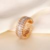 Plated 18k Japanese Micro-inlaid Zircon Ring Cold Wind Personality Internet Celebrity Open Index Finger Ring Gold-plated