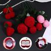 Flocked Heart Shaped Rose Ring Box Velvet Engagement  Display for Marriage Proposal Valentines Day Party