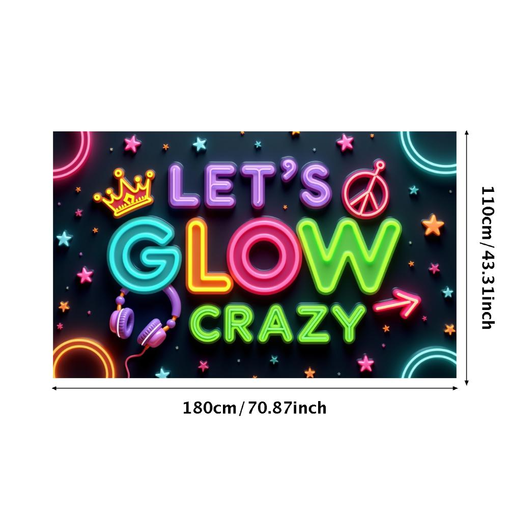 Neon Decoration Headphones Design Neon Party Banner Event Backdrop Party Prop Glow Party Banner For Night Event