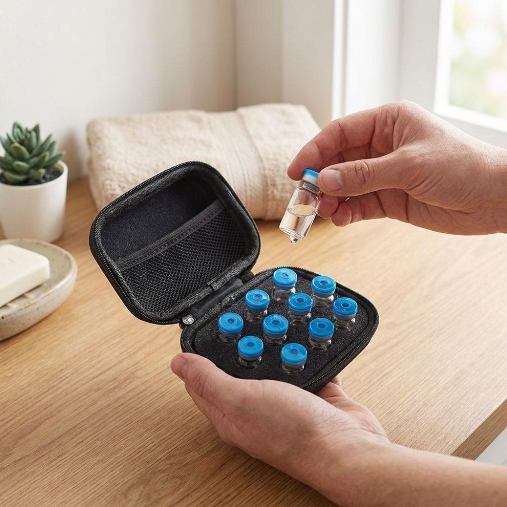 10 Slot Essential Oil Box Organizer Zippers Closure Insulin Vial Protector Medicine Storage