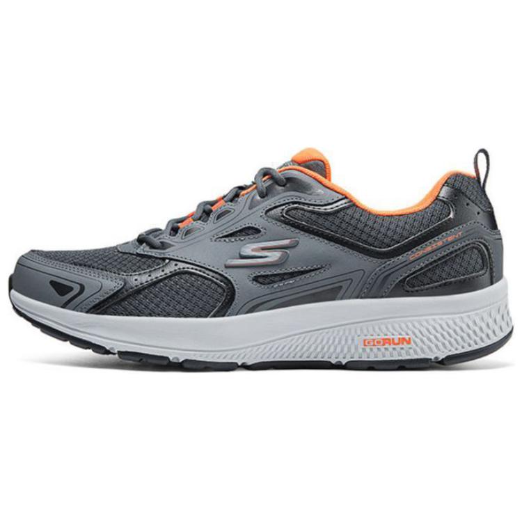 Skechers Simple Versatile Low-Top Running Shoes Men sneakers Gray Orange 220034-GYOR 42.5