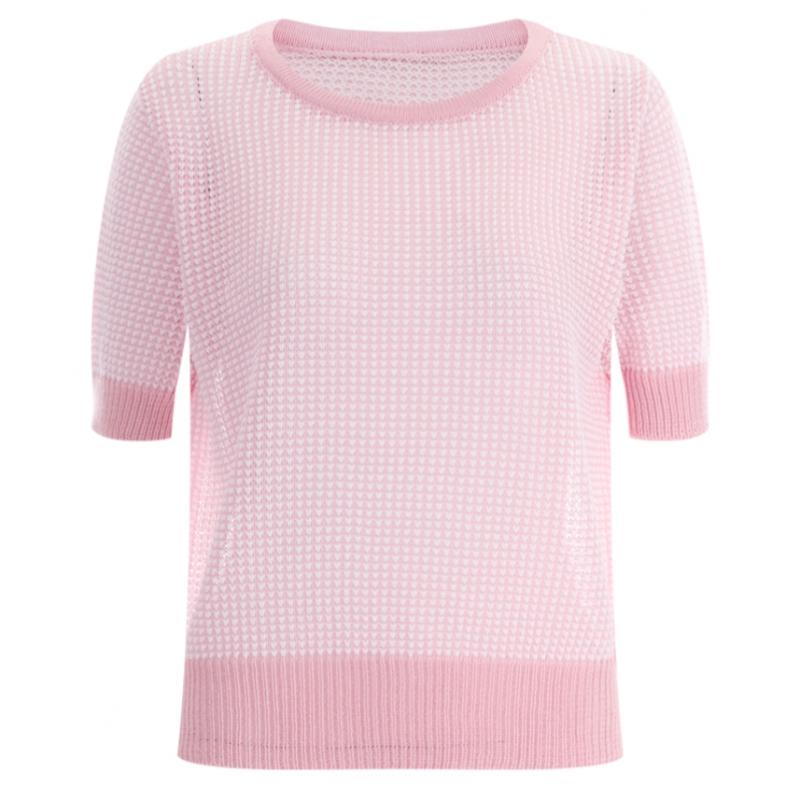 Shop   Women Cooling Round ShorT Sleeve KniT T shirT Beige Bom Wkn 11997