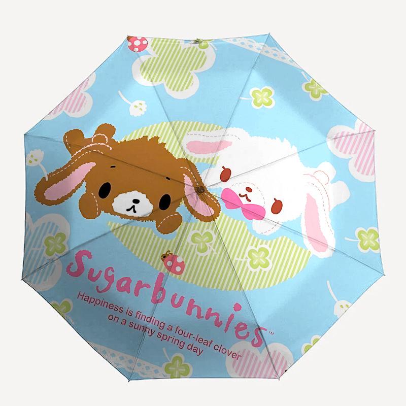 Sugarbunnies, Sanrio Automatic Open/Close Umbrella-Cute Umbrella with Cute Design, Portable 3-Fold Compact Umbrella for Men & Women, Hallowe