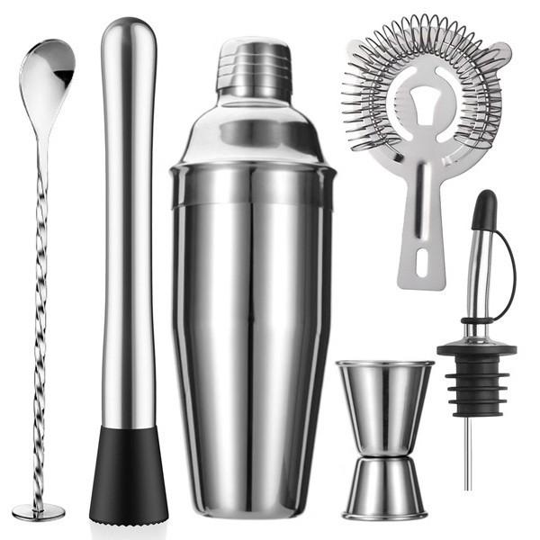 Cocktail Bar Tool Set With Stainless Steel Shaker For Home Entertaining