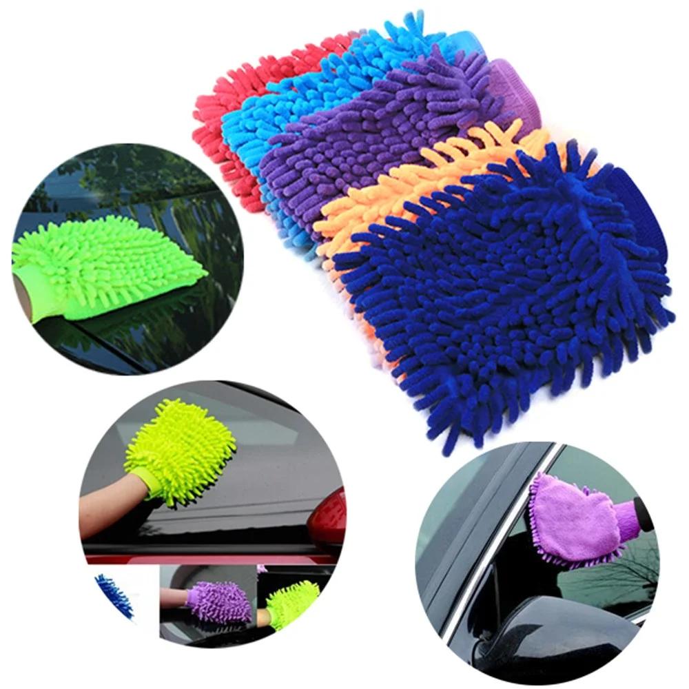 

Car Easy Microfiber Car Kitchen Household Wash Washing Cleaning Glove Mit New random color