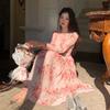 Good Quality, French Romantic Printed Dress 2026 Spring New Ruffle Edge Pendulum Dress Factory Spot