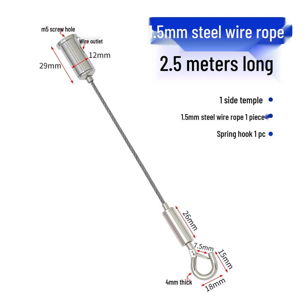 Adjustable Steel Wire Rope Hanging Kit with Chandelier Lock and Buckle