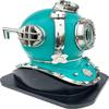 Scuba Diving Nautical Helmet Maritime Ship's Decorative Helmet 18", Italia Green Helmet-On Base