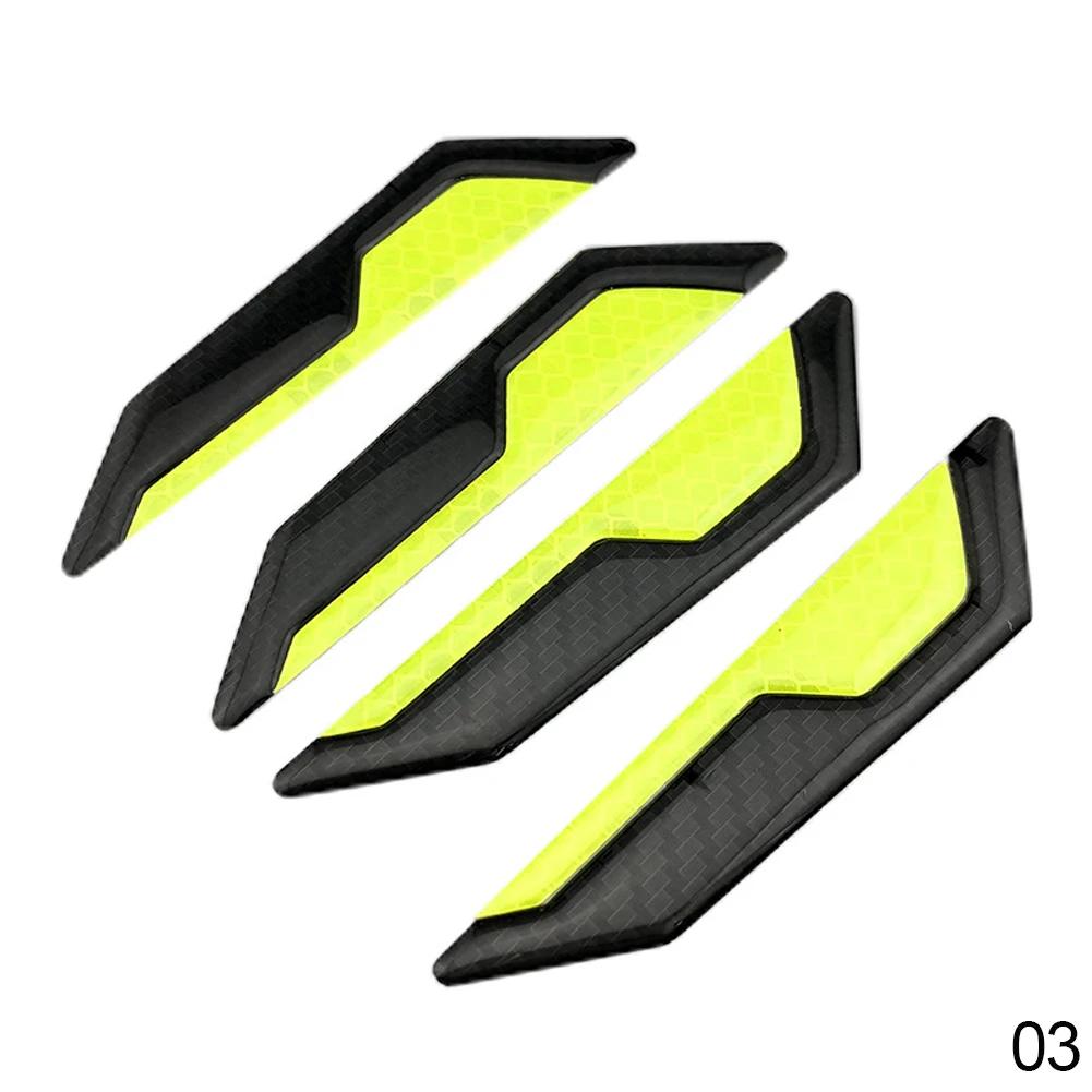 4PCS Car Door Edge Anti-Collision Strip Reflective Protection Guards Buffer Trim Protection Strip Protector Car Door Crash Bar