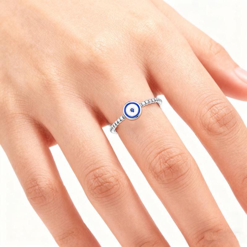 Copper Original Religious Blue Eyes Dewdrops Ring Women'S Anniversary Gift Engagement Rings For Women Mens Jewelry