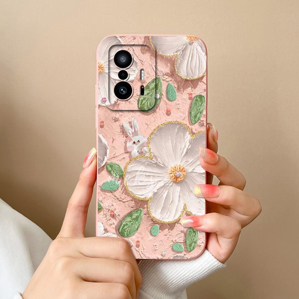 For Xiaom 11T Pro Phone Case Cute Cat Covers Soft Liquid Silicone Funda For Mi 11 T Pro Full Protection Anti Drop Back Cover