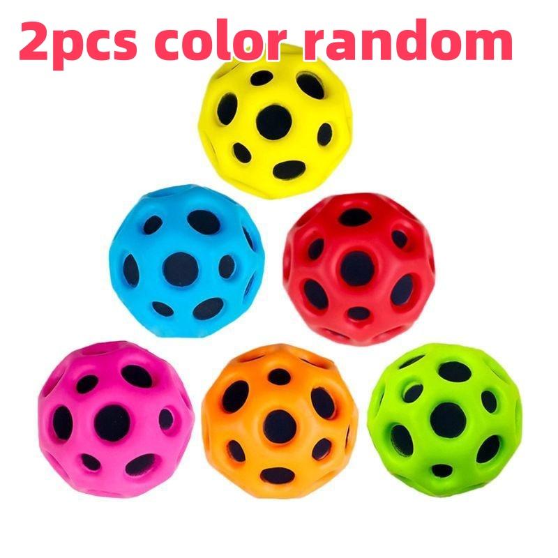 Moon shaped porous elastic ball for children, indoor and outdoor decompression super elastic ball fun children's gift reward