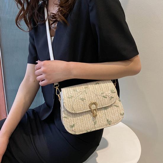 Bolsa crossbody feminina resistente ao desgaste portátil atraente para mulheres adolescentes bolsa de palha