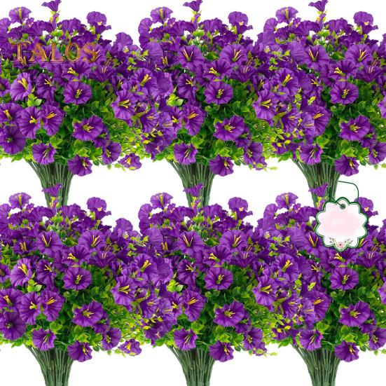 12Pcs Simulated Artificial Fake Flowers Realistic Vivid Reusable No Maintenance Plastic Artificial Flowers Home Wedding Party Decor