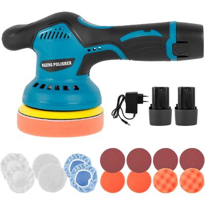 Buffer Polisher 12V Cordless Battery Powered Electric Polishing Machine with 8 Adjustable Speed Rechargeable Hand-held Car Waxing Tool