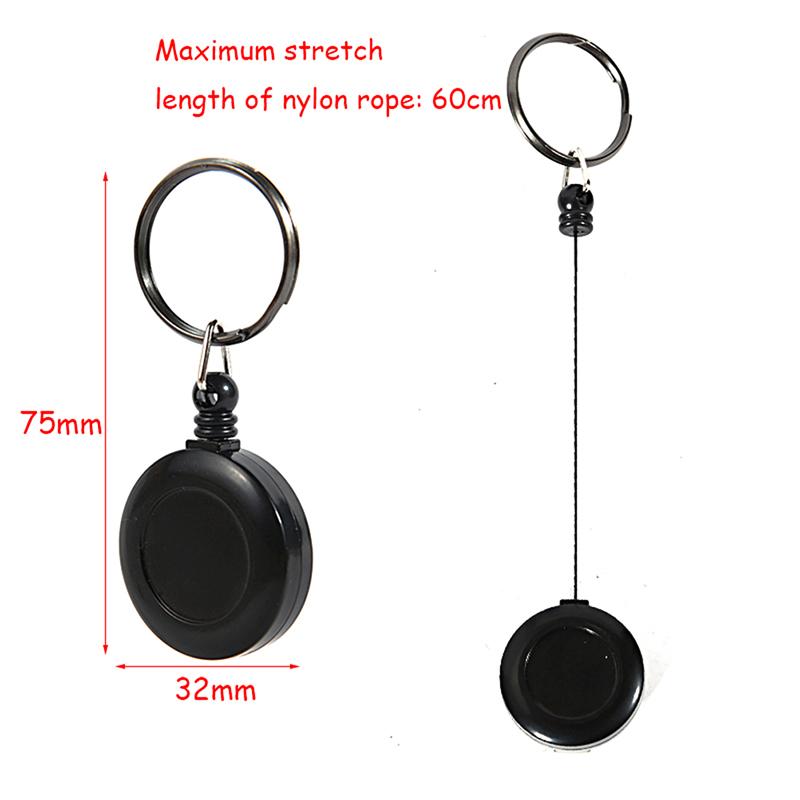 Retractable Pull Badge Reel Lanyard Holder Reels Recoil Belt Key Ring Chain Clip