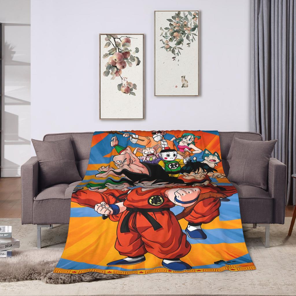 Black White Goku Dragon Ball Flannel Blanket Soft Durable Bedding Throws For Couch Bed Picnic Bedspread Sofa Bed Cover