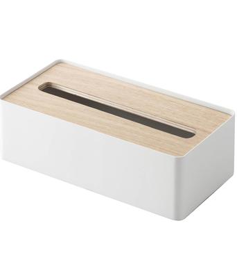Yamazaki Industrietücherbox mit Deckel L Natur ca.. B26 x T13 x H8,2 cm RIN Taschentuchbox Papiertuchhalter 7730