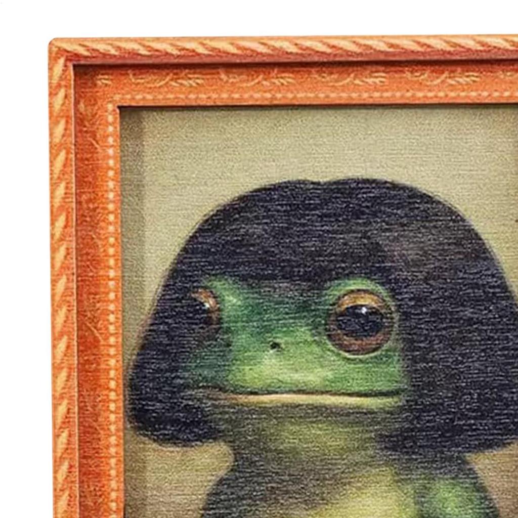 1pcs Fridge Magnet Cute Retro Ornament Wood Artistic Photo Frame Design Frog Magnets For Fridge Home Appliances Kitchen Dorm