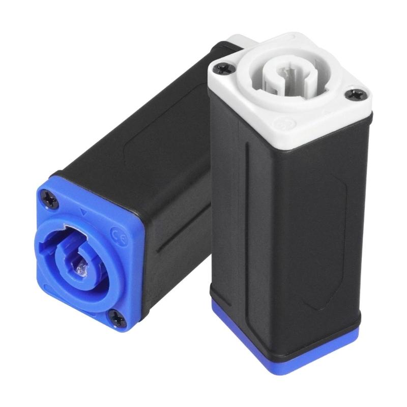 Plastic Power Extension Adapter Female To Female Blue To White Safe For Beam Lights Preventing Short Circuits In Home Offices