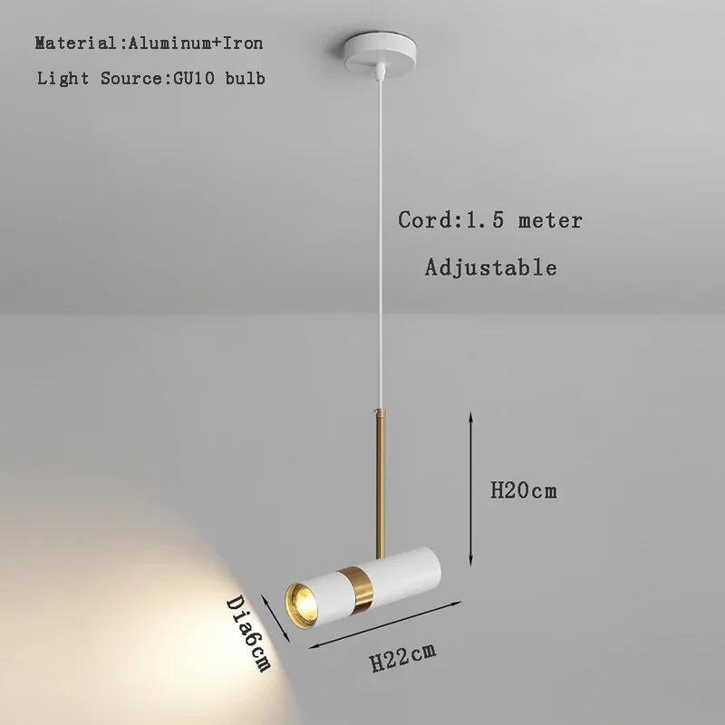 

Lamp Creative Led Pendant Light Single Head 5w Black Rotatable Angle Hanging Lamp Ceiling Downlights For Bedroom Bar Counter tri color білий