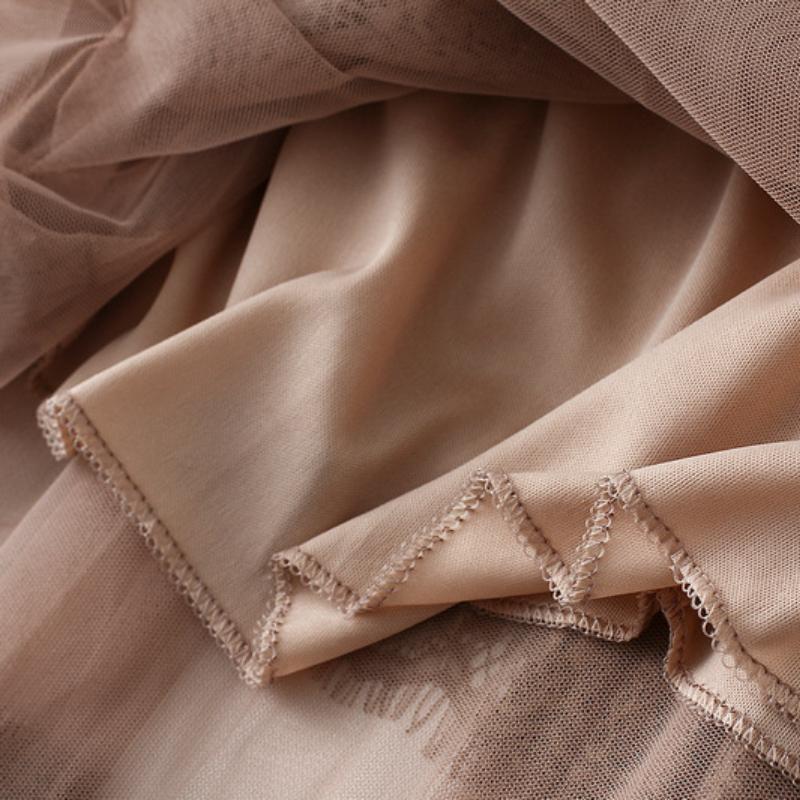 Korean Version of The High-waist Lace Stitching Mesh Skirt Women's Pleated Skirt A-line Mid-length Skirts
