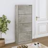 VidaXL Shoe Cabinet Concrete Grey 63x24x147 Cm Engineered Wood 342545