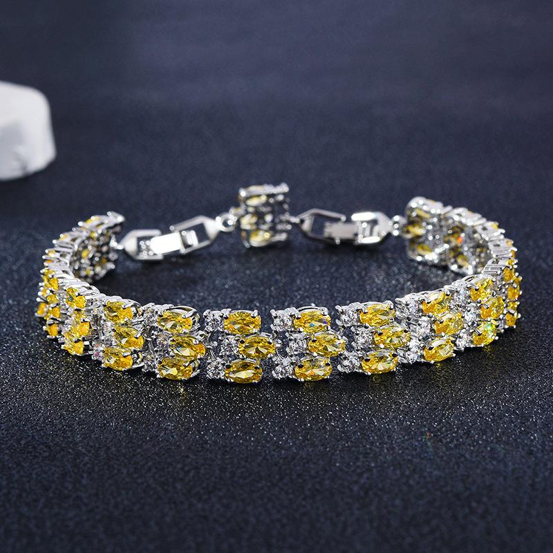Wind Zircon Bracelet Copper Inlaid With Diamonds Jewelry Unisex Square Geometric Bracelet