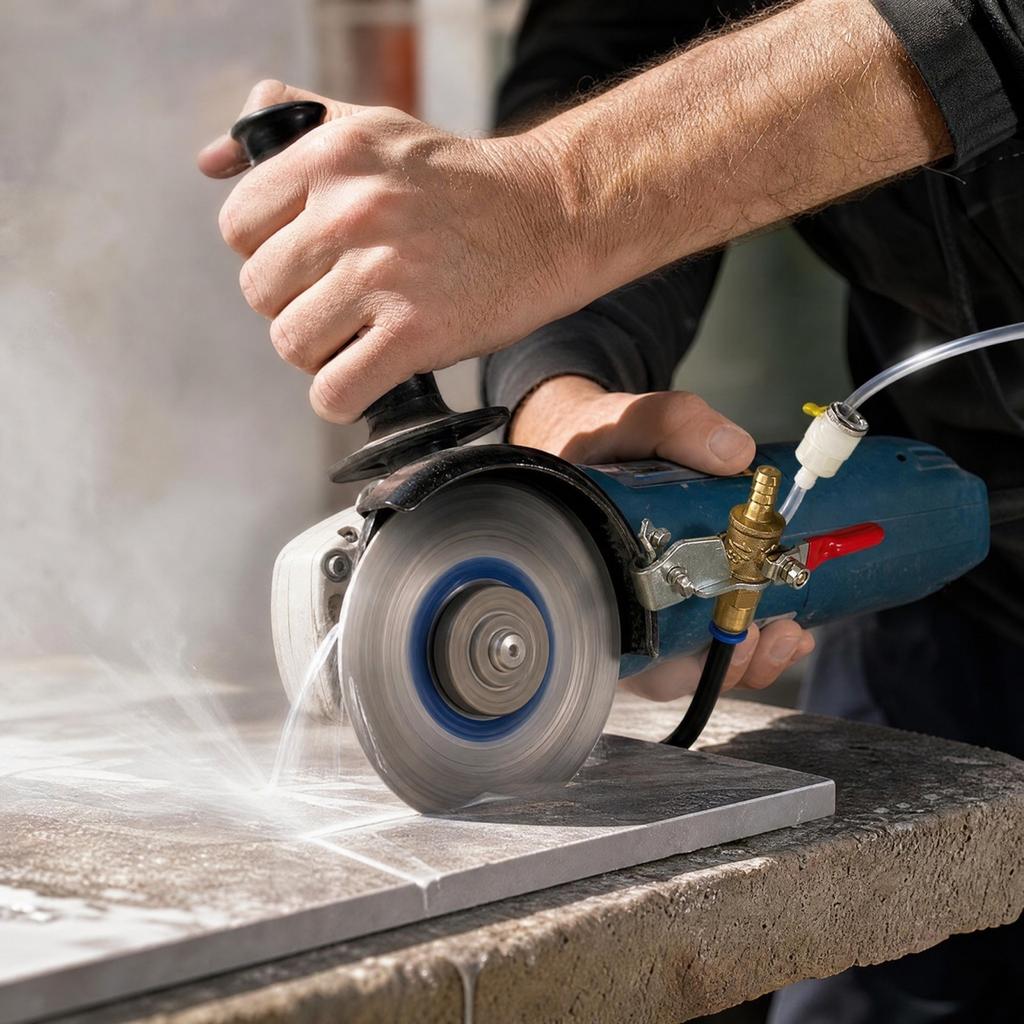 Spray Suppression for Cutting Machine and Angle Grinder, Control Attachment