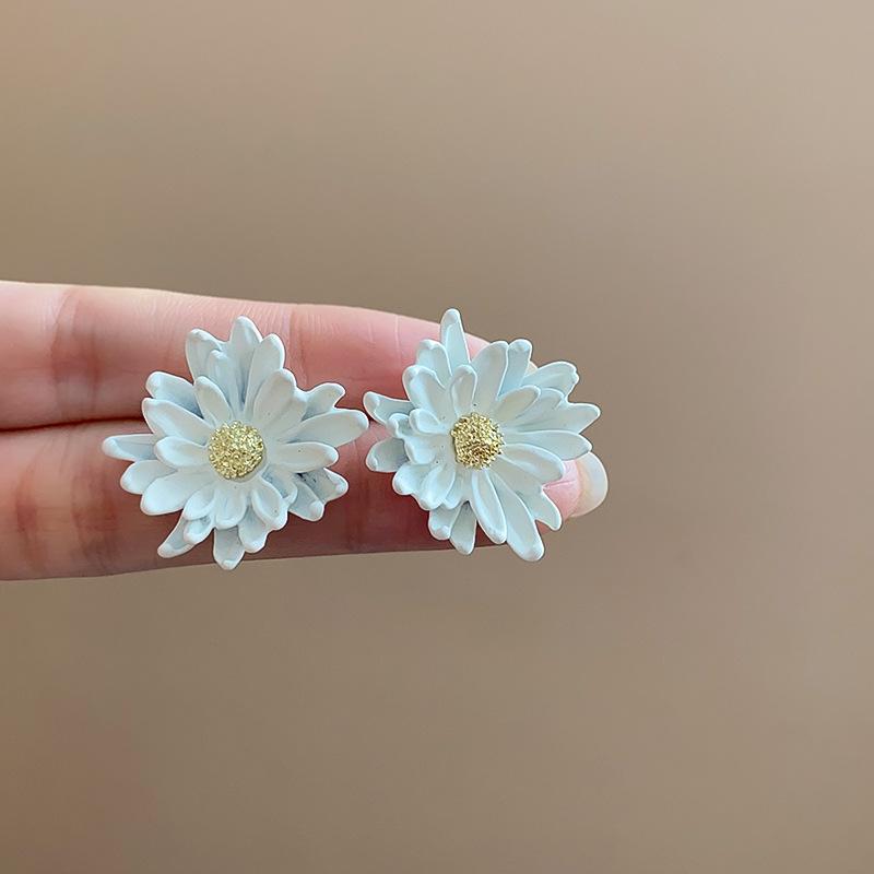 Cercei cu flori cu margarete colorate cu dopamină, cu temperament versatil, primăvară, vară, super nemuritoare, pentru femei