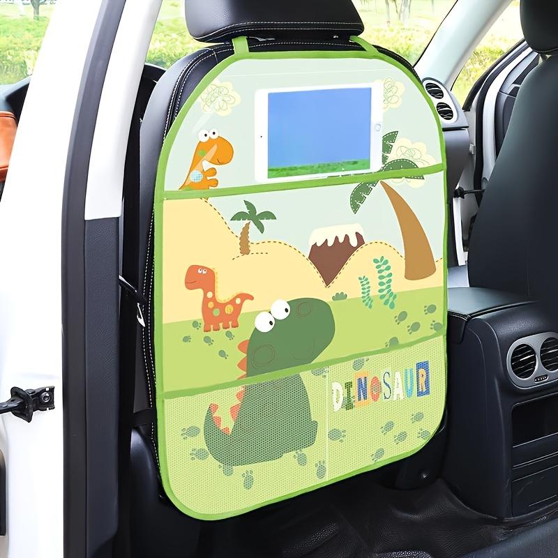 

Car Seat Back Anti-Kick Mat - Cute Cartoon Dinosaur Night Design, Easy-Clean Material One Size зелёный