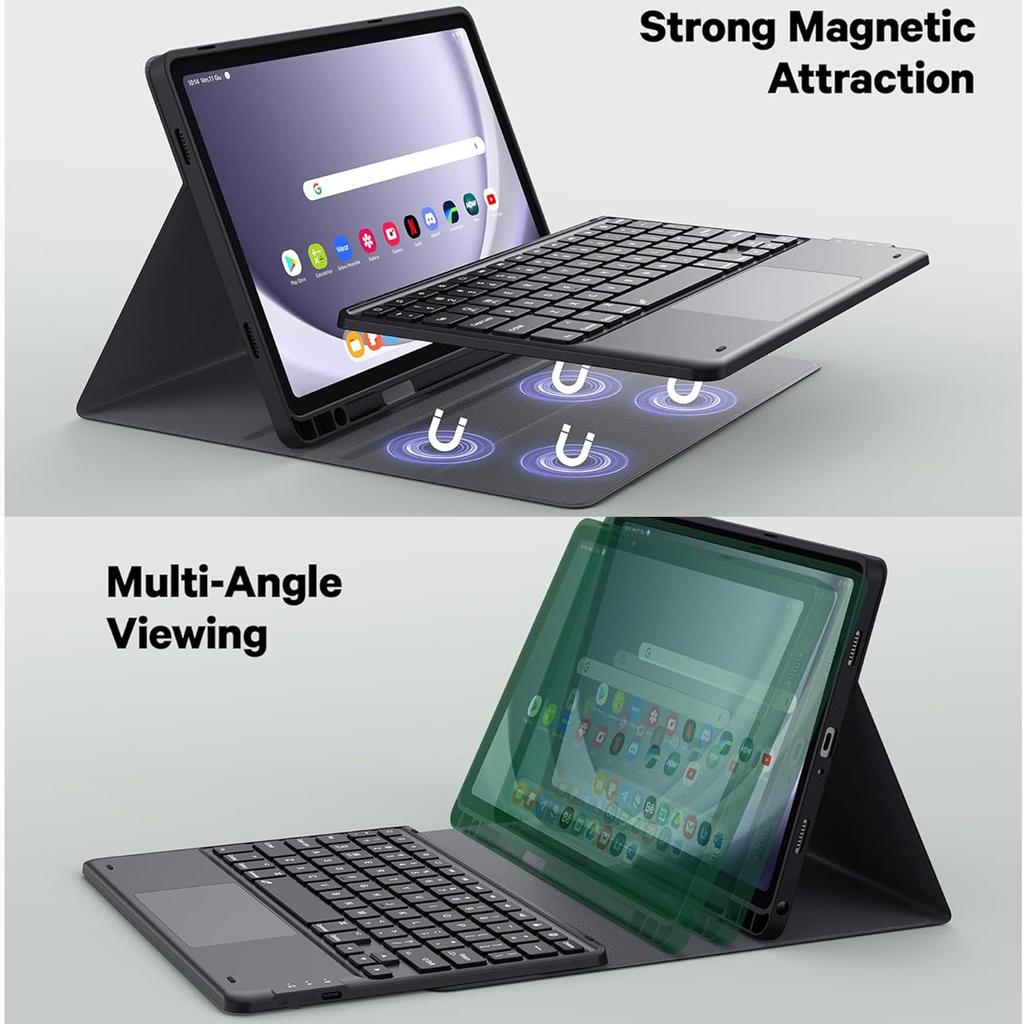 For Samsung Galaxy Tab A9 Plus 11 inch Case, Keyboard Case for Samsung Galaxy Tab A9+ 11 inch SM-X210/X216/X218