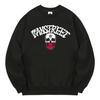 KAN6312 Kmb0165 Lettering Cocktail Skull Fleece-Lined Sweatshirt Black