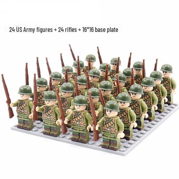 Eighth Route Army Minifigure Set: 24 Educational Assembly Building Blocks