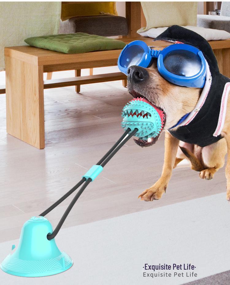 Pet Teething Toy: Bite-Resistant Ball with Suction Cup for Dogs