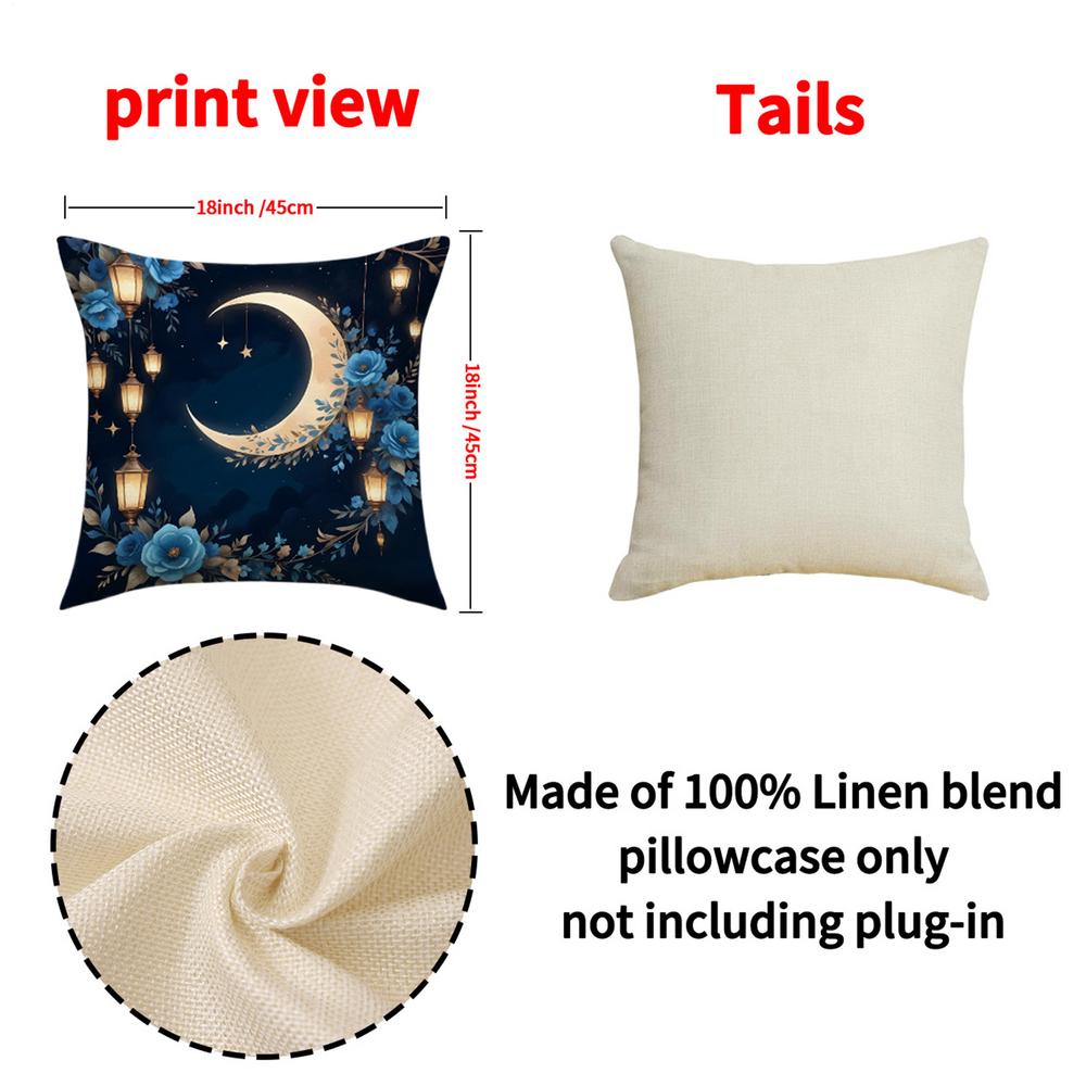 Eid Mubarak Pillowcase Decor for Home Sofa Cushion Cover Islamic Ramadan Kareem Decoration Mosque Muslim Pillow Cover Gifts
