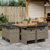 VidaXL 9-Piece Garden Dining Set with Cushions, Table and Foldable Backrest Chairs, Outdoor Patio Furniture 3210662