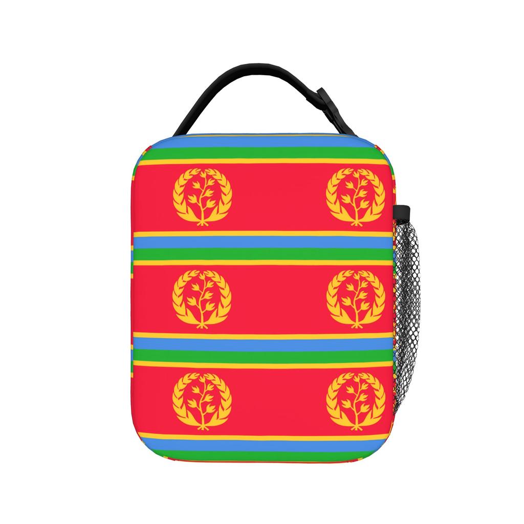 Eritrea Flag Lunch Bag Fun Lunch Box Office Portable Insulated Thermal Lunch Bags For Women Waterproof Custom Cooler Bag
