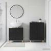2 Piece Bathroom Cabinet Set ALKMAAR Black Wood Material