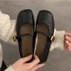 Flat Shoes for Women's 2025 Spring New Style French Retro Versatile Square Toe Shallow Mouth Pumps for Women Mary Jane Shoes