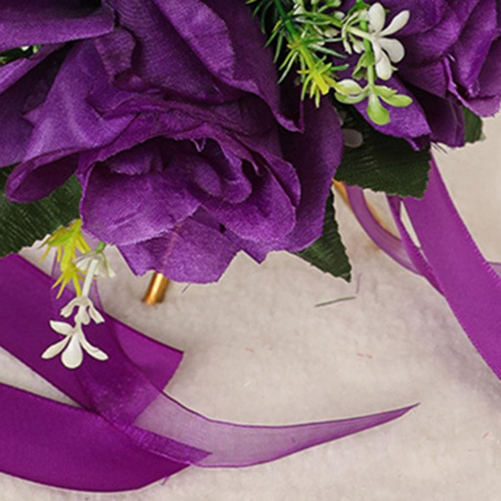 2 Stück Seide Künstlicher Hochzeitsstrauß Schleife Fleckenband Künstliche Hochzeitsblume Größe S