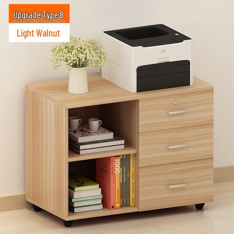 Mobile Lockable Filing Cabinet with Three Drawers - Floor-standing Storage for Office or Bedside