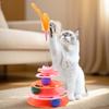 Pet Cat Toys, Feather Cat Tower, Turntable Ball, Cat Self-entertainment Toys, Interactive and Boring Track Cat Toys, Cat Teaser Sticks