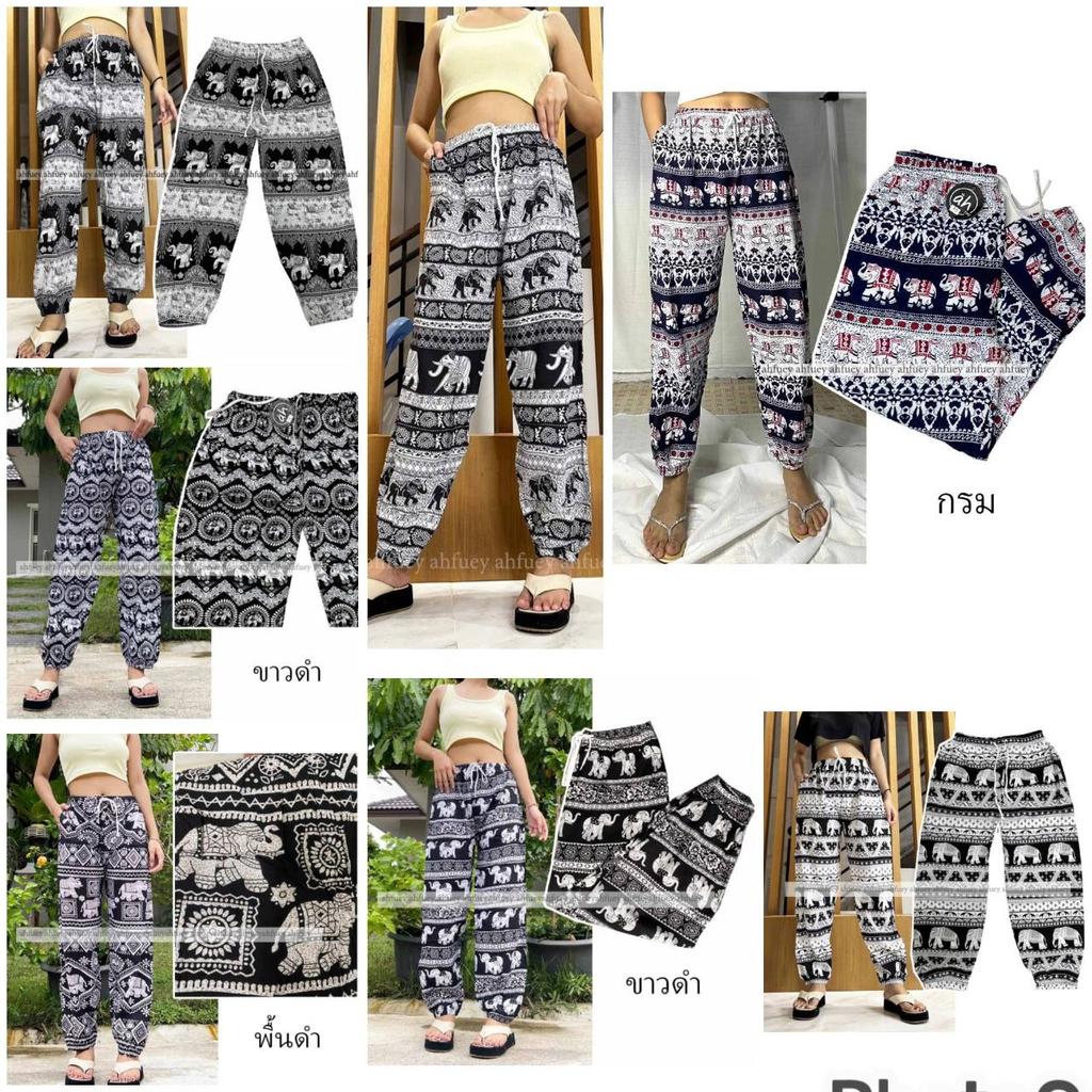 Elephant Pants Long Adjustable Elastic High Waistband Strap Jumper  Unisex Man Women Print Thailand Casual Streetwear Beach Bohemian Retro Vintage