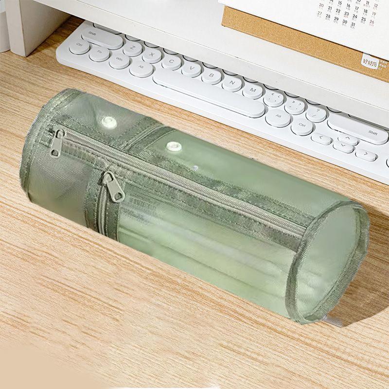 Mesh Dual-Use Makeup Brush Storage Bag Portable Brush Case Simple Large Capacity Brush Bucket Holder Travel Stand-Up Pouch