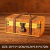 Retro Wooden Jewelry Box Antique Storage Treasure Chest with Lock Medieval Vintage Suitcase Necklaces Organizer Antique Gift Box