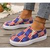 Printed Color Matching Casual Flat Couple Cloth Shoes Large Size Casual Comfortable Single Shoes Zapatos De Mujer
